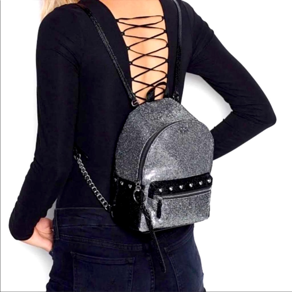 Victoria’s Secret glitter mini backpack in silver